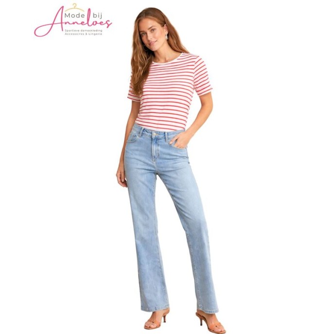 Red Button T-shirt Terry Stripe Red SRB4754